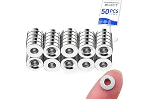 50pcs of 12X3-4Mm Pre-Drilled Flush Magnets - Versatile Disc Magnets Suitable for Home Decor and Sign Installation (Easy to S