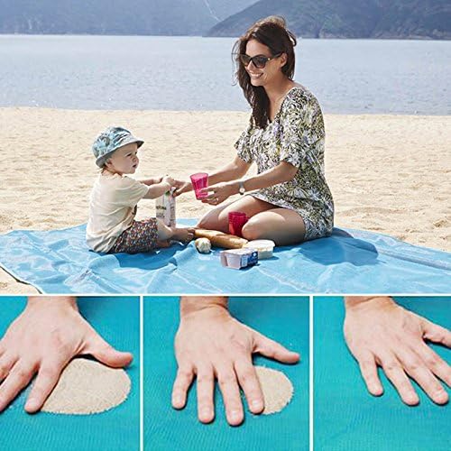 COSOON Beach Mat Sand Free Rug Picnic Blanket - Sand, Dirt &amp; Dust disapper! - Fast Dry, Easy to Clean Perfect for the Beach, Picnic, Camping, Outdoor Events, 79' 57' in (Green) H016