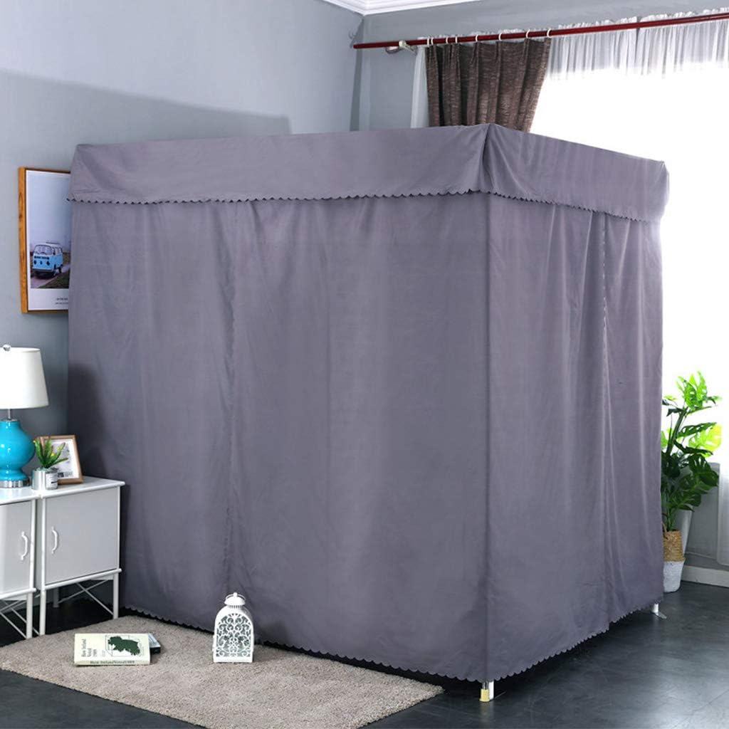 Obokidly Princess 4 Corner Post Bed Curtain Canopy;Windproof Lightproof Bed Canopy Mosquito Net Bedroom Decoration for Adults Girls Bed Canopies Child Gift (Solid-Grey, Queen)