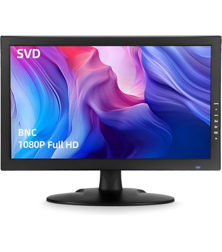 Cocar 15 CCTV BNC Monitor VGA HDMI AV, 4:3 HD Display LCD Security Screen with USB Drive Player for Surveillance Camera STB PC 1024x768 Resolution Built-in Speaker Audio in/Out