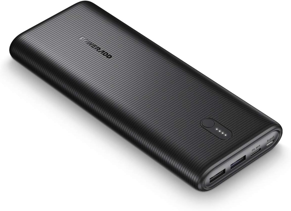 Poweradd Power Bank EnergyCell II 26800mAh Portable Charger PD 30W Power Delivery External Battery with USB C Charging Port for iPhone, iPad, Samsung, HUAWEI, Laptop, and more-Black