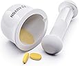 AUVON Mini Pill Crusher (Easy to Clean, Easy to Use), 2nd Gen Porcelain Mortar & Pestle Pill Grinder Explicitly Designed for Crushing Pills, Medicine, and Medications (Patent Registered)