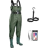 Trudave Chest Waders for Men with Boots, 2-Ply Nylon/PVC Waterproof Fishing & Hunting Waders for Men and Women