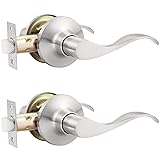 GOBEKOR 2 Pack Brushed Nickel Interior Door Handles