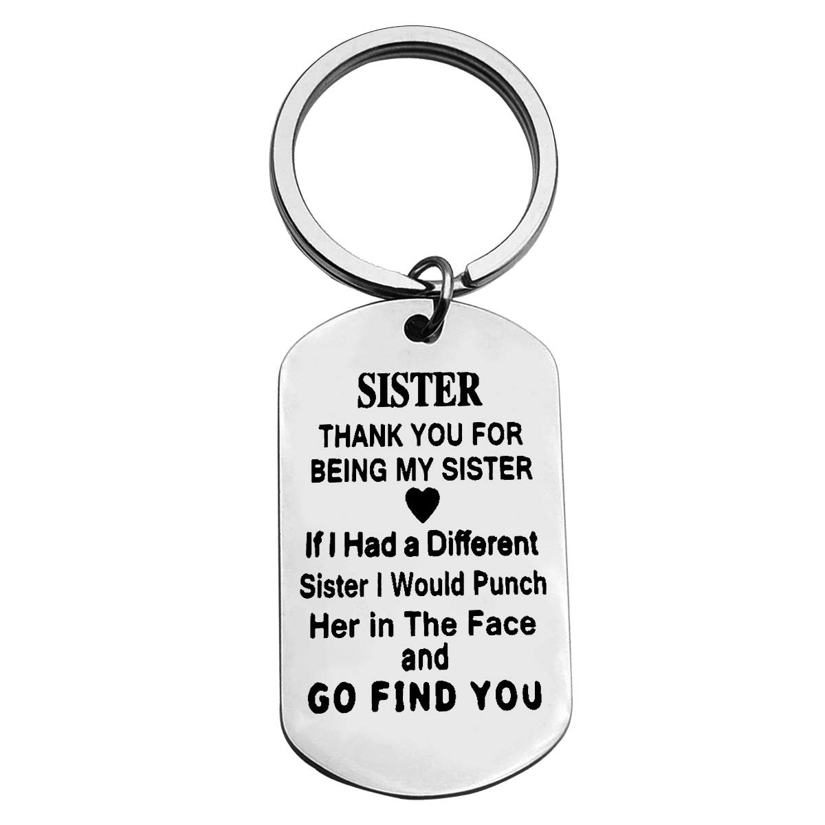 Sister Keyring Sister Gifts for Women Girls Birthday Christmas Presents Thank You for Being My Sister Keychain Best Friends Key Chain Friendship Keyring Gift for Stepsister Gift,Gift for Sister in Law