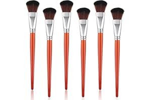 VIN BEAUTY 6 PCS Mop Brush for Acrylic Painting, 1 Inch Oval Blending Brushes for Acrylic Painting Mop Brushes Watercolor for Watercolor, Acrylic, Gouache, Face Body