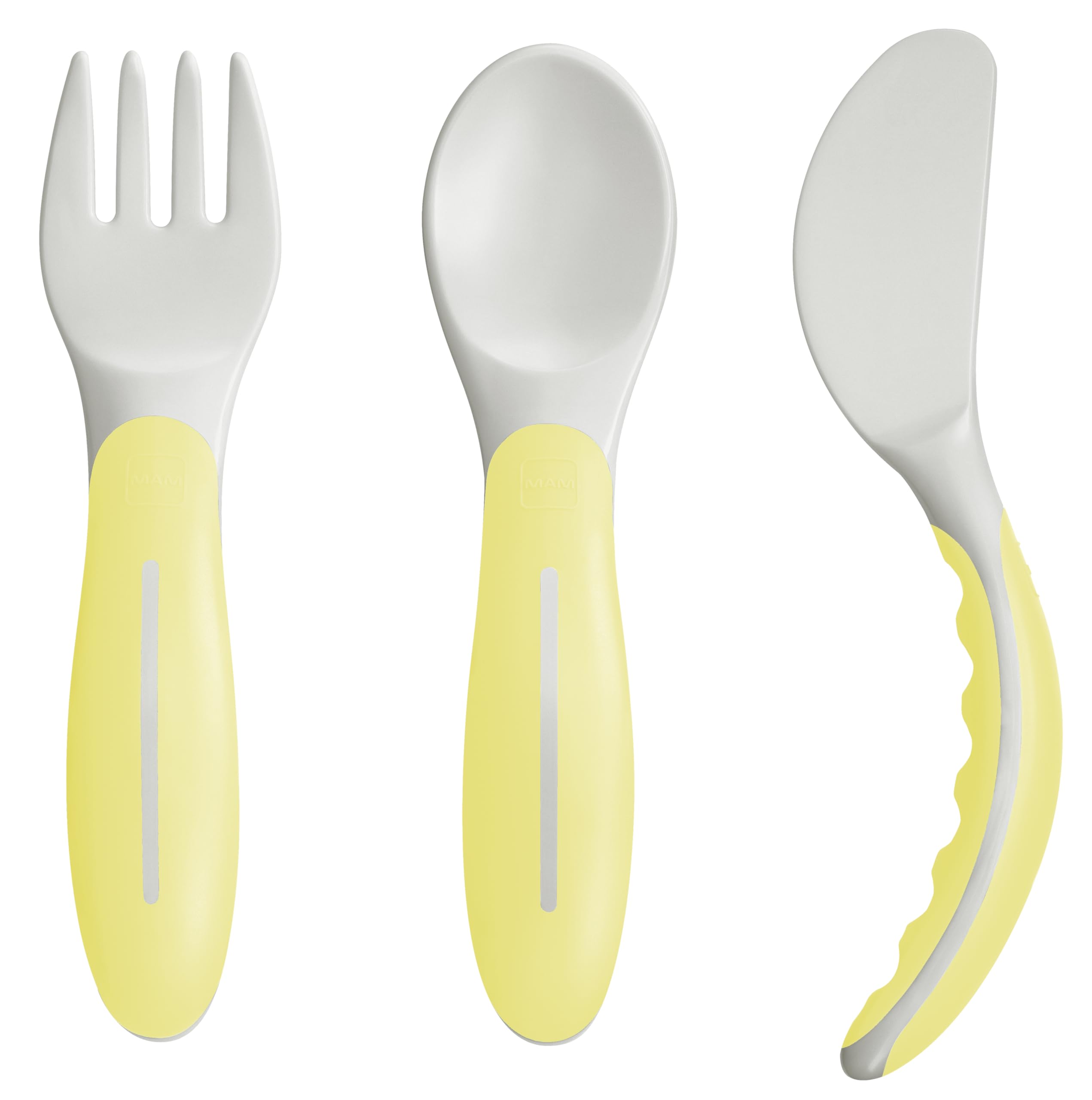 MAM Baby's Cutlery ZEDMM331N Cutlery Set with Fork, Spoon and Knife, 6+ Months, Green