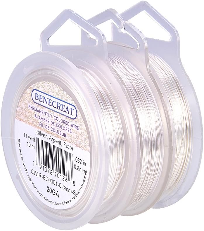 BENECREAT 3PCS Mixed Size Tarnish Resistant Silver Coil Wire (0.3mm x 100m & 0.5mm x 30m & 0.8mm x 10m), 3 Size/Set - Image 5