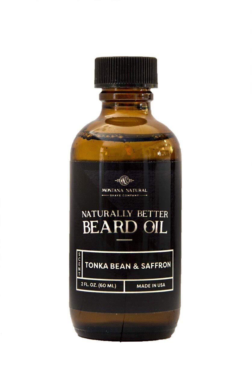 MNSC Naturally Better Tonka Bean & Saffron Beard Oil & Conditioner, Softens, Smooths & Strengthens Beard Growth, All-Natural, Plant-Derived, Made in USA