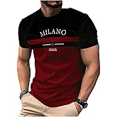 SOLY HUX Men's Color Block Letter Graphic Tees Short Sleeve Crew Neck T Shirt Casual Summer Tops