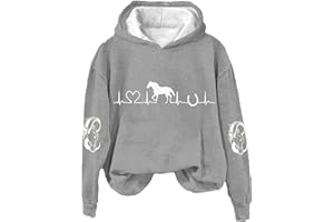 Lolvmvchi Horse Sweatshirts for Women Fall Fashion 2024 Horse Heart Print Crewneck Shirt Causal Plus Size Horse Lover Outfits