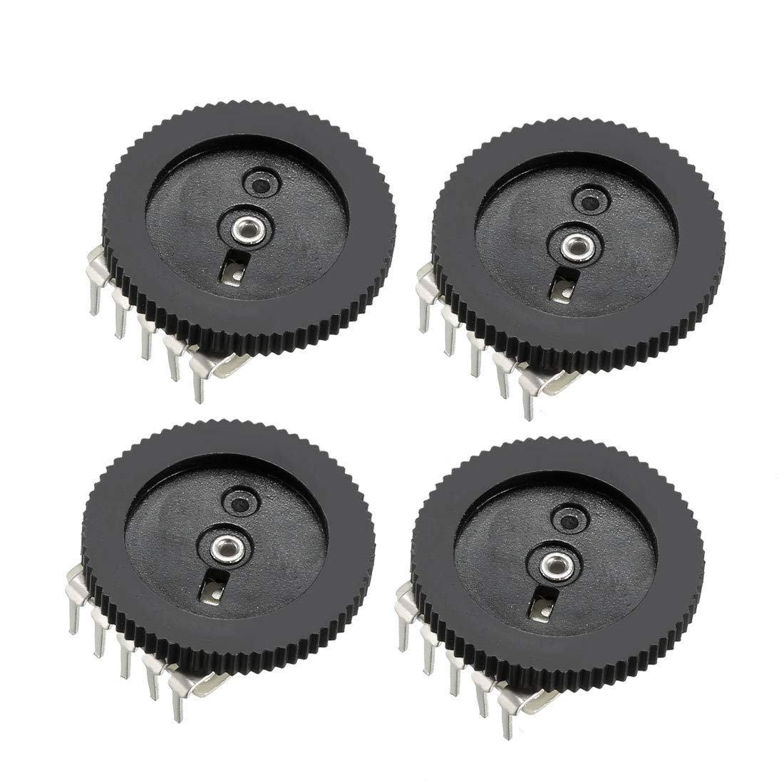 sourcingmap 1K Ohm Dial Wheel Potentiometer for Audio Stereo Volume Control 16x2mm 4Pcs