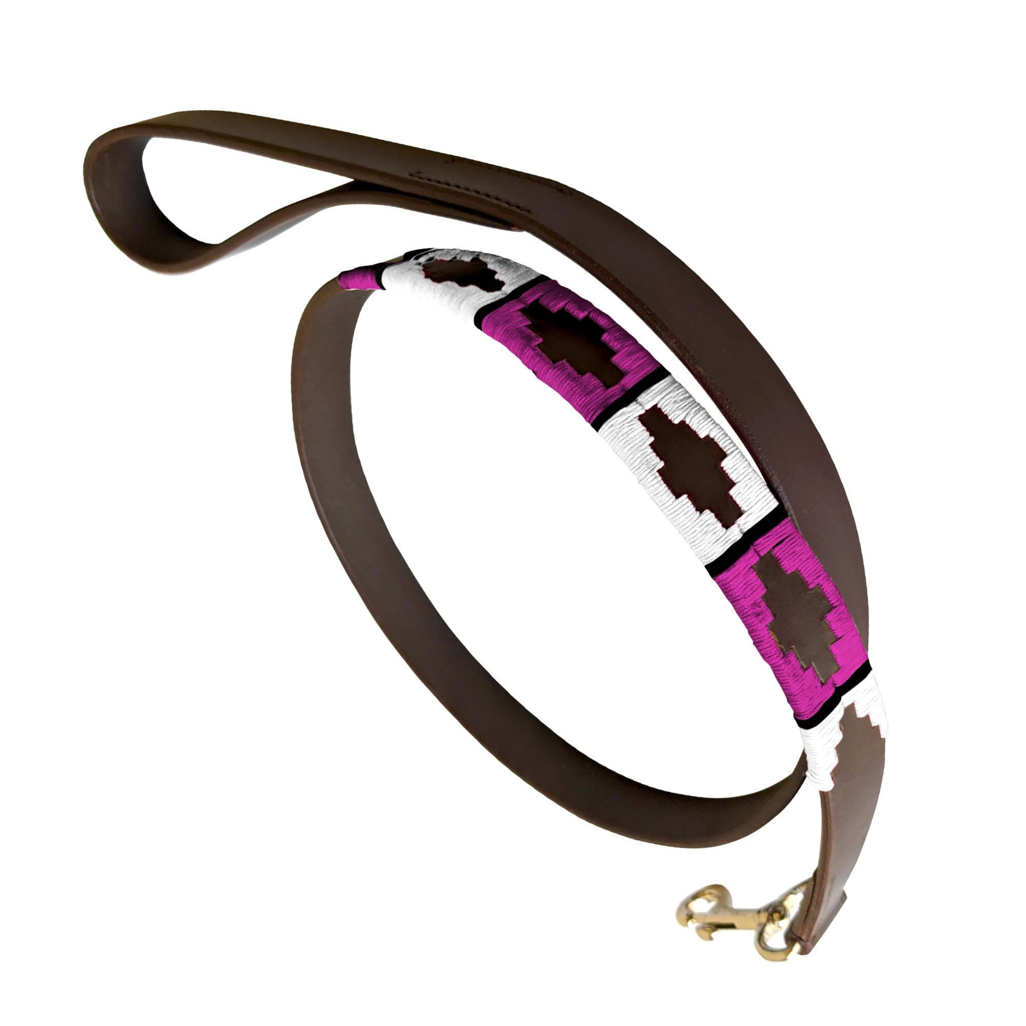 Carlos Diaz Genuine Leather Waxed Embroidered Polo Dog Lead