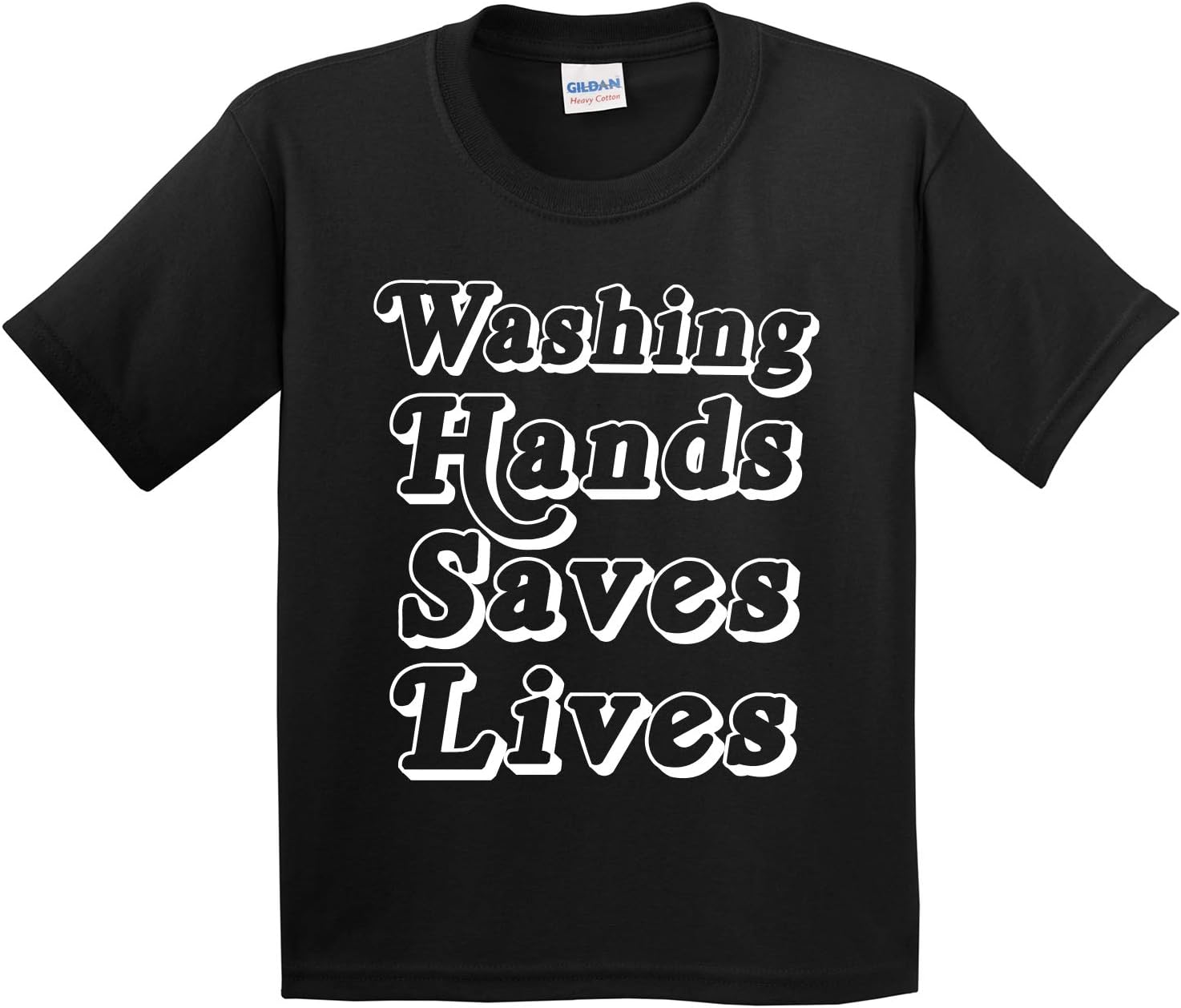 Washing Hands Saves Lives Coronavirus COVID-19 Youth Gildan Tee Shirt XS(4-6) S(6-8) M(10-12) L(14-16)
