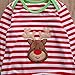 Baby Boys Girls Christmas Long Sleeve Red White Striped Reindeer Romper (90(12-18M), B)