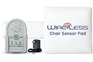 SECURE SAFETY SOLUTIONS Secure Wireless Chair Alarm for Elderly Dementia Patients - 12" x 12" Wheelchair or Chair Sensor Pad, Patient Monitor w/ Alarm Pause & Delay - Chair Alarms and Fall Prevention for Elderly