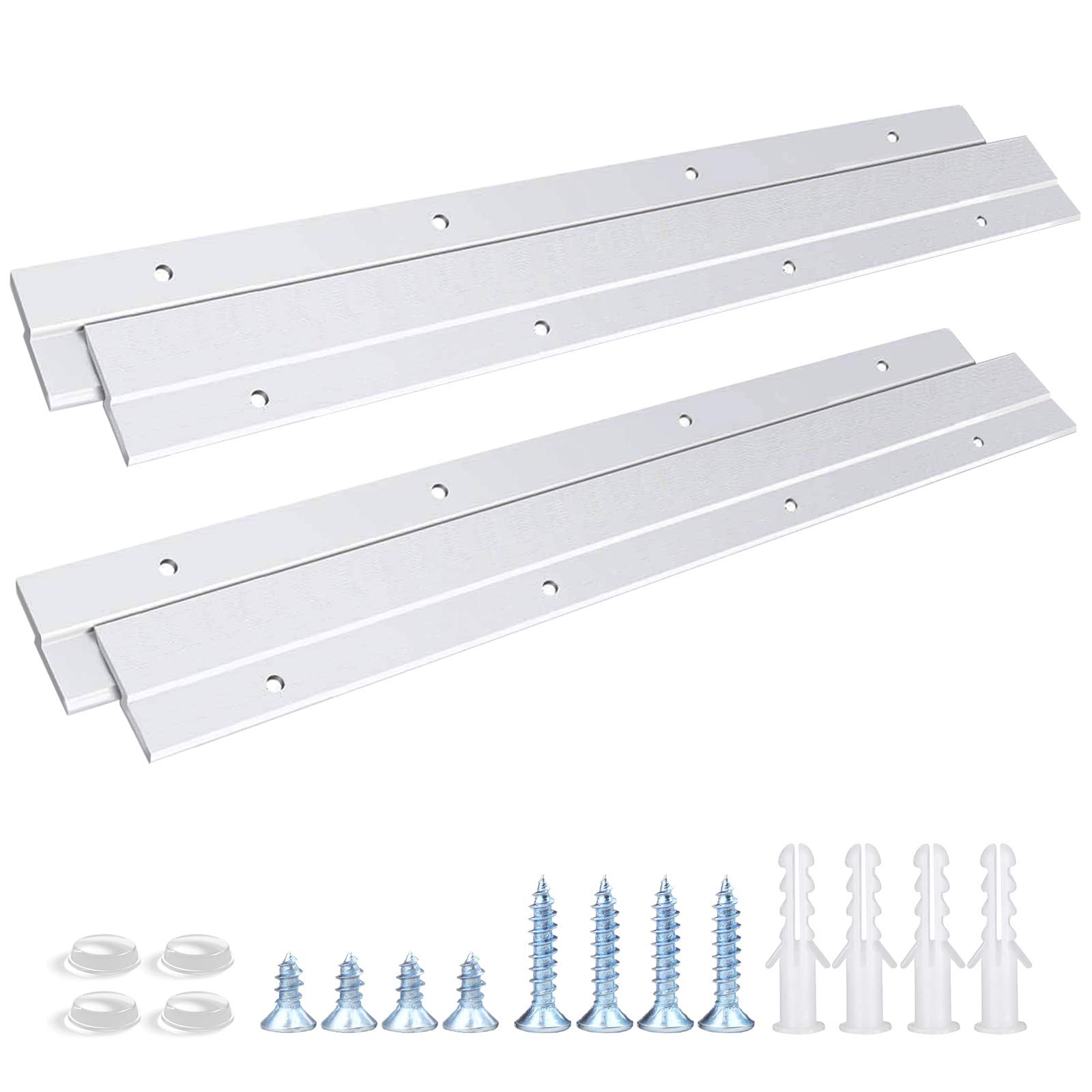 French Cleat Hanger 12 Inch, Aluminum Z Clips for Hanger Supports 80lbs - Interlocking Wall Mounting Bracket Hardware Kit for Hanging Mirrors, Picture, Shelf, Whiteboard, Art, Frames (12"-2Pairs) — image 1