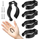 Otoolling 5 Pack Spring Clip Broom Clip with Screws 3/4-1 1/8 Inch | Diameter Black Manganese U Shape Steel Clips Holder Bracket for Tool Rakes and Flashlight Pipe Tool Holder Wall Garage Garden