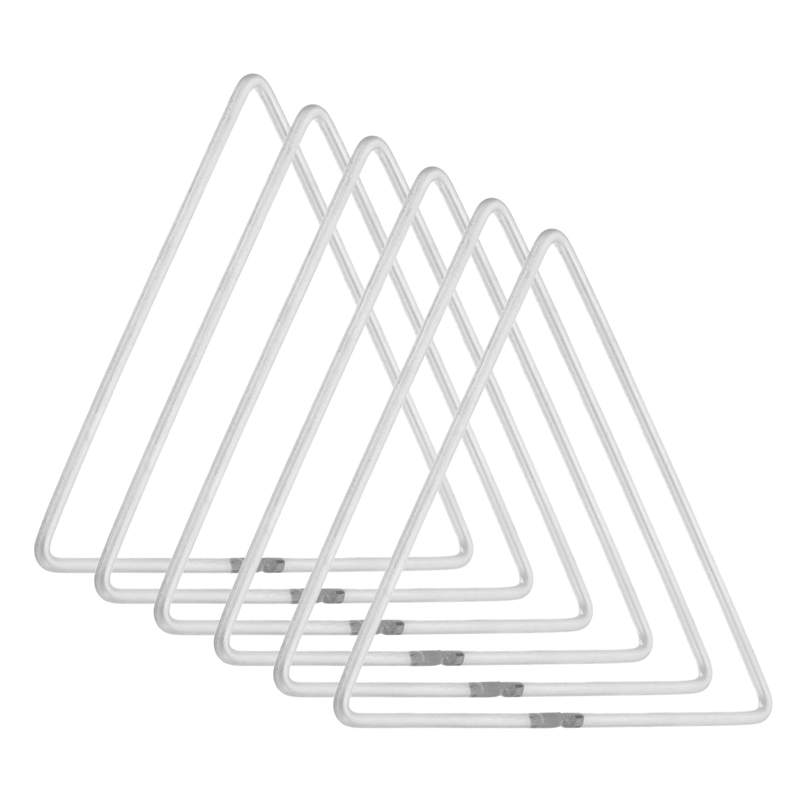 PATIKIL 4 Inch Triangle Dream Catcher Rings, 6 Pcs Metal Christmas Macrame Wreath Floral Ring Hoop for Home DIY Craft Wedding Wall Hanging Decorations, Silver
