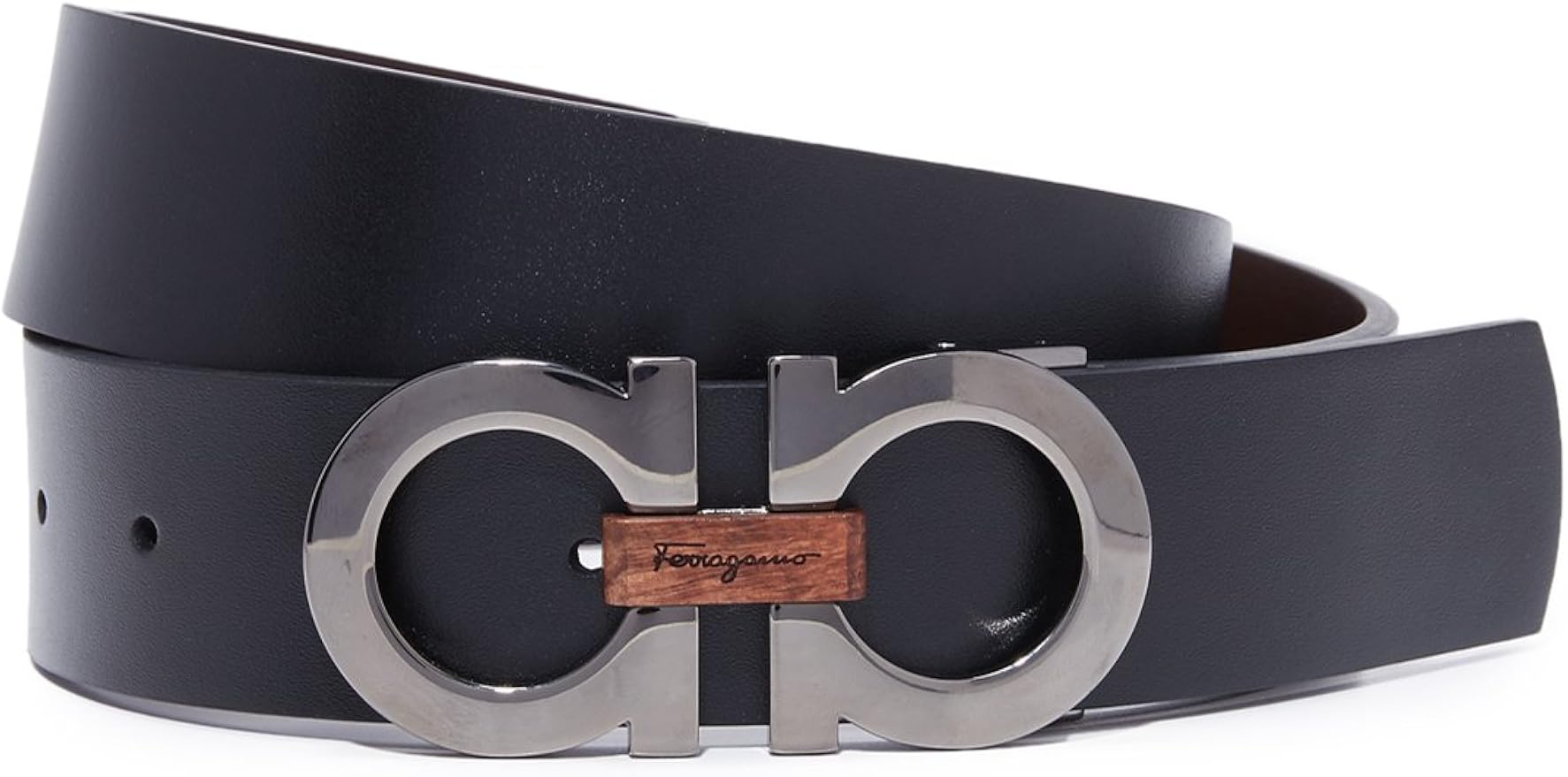 salvatore ferragamo men's double gancini reversible leather belt