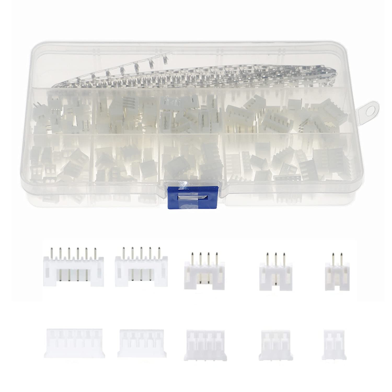 JZK 460 x JST connector kit, 2.54mm JST-XH 2/3/4/5/6 pin housing connector adapter plug