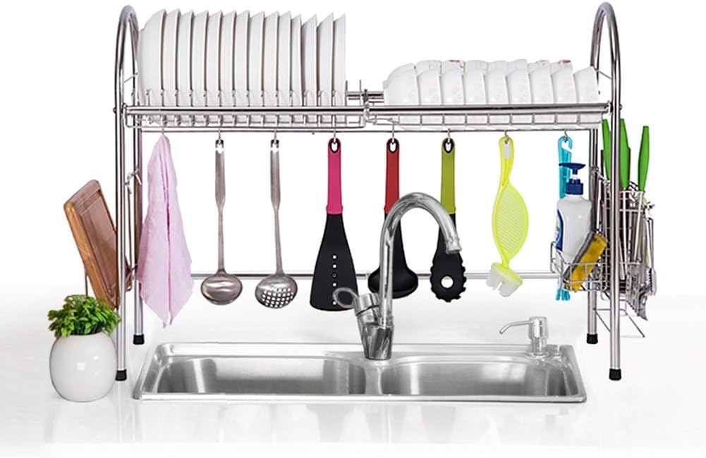Over Sink Drying Rack Dish rack Over Sink Shelf Dish Drainer, Stainless Steel,83.5 X 28 X 63cm