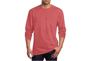 Mens Long Sleeve Shirts Casual Loose Solid Pullover Basic Crew Neck Tee Shirt Spring Fashion Athletic Sweatshirts