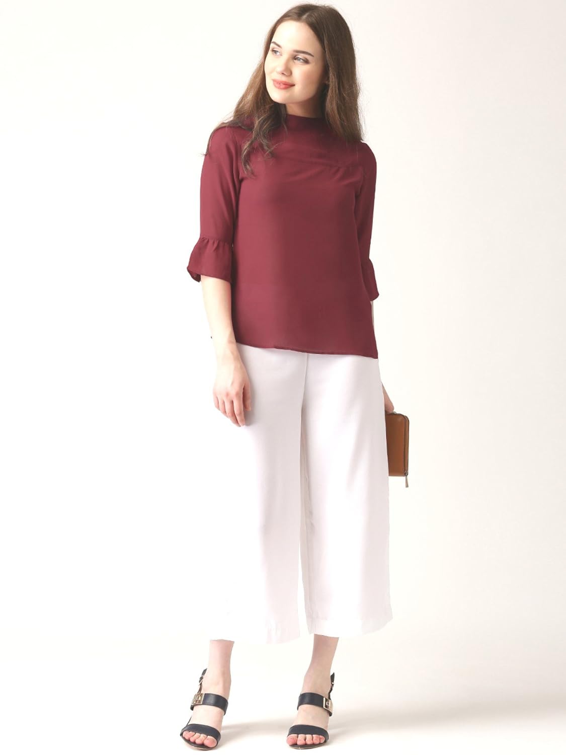 marie claire women maroon top (mc10084a)