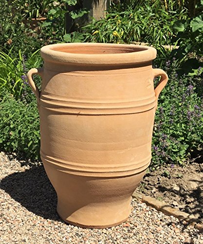 frostfeste handgearbeitete Amphore 50 cm,hochwertig Garten Außenbereich mediterane Keramik ...