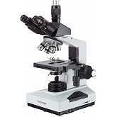 AmScope T490B Compound Trinocular Microscope, 2000X Magnification | 40X-2000X Magnification Range Compound Biological Microscope Mechanical Stage Built-In Condenser