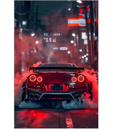 Amazon.com: BISUE JDM Red Car Poster 300zx Classic Canvas Art