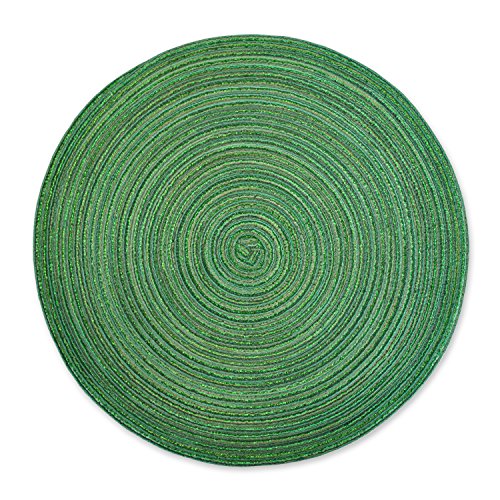 DII Round Woven, Indoor & Outdoor Braided Sparkle Placemat or Charger