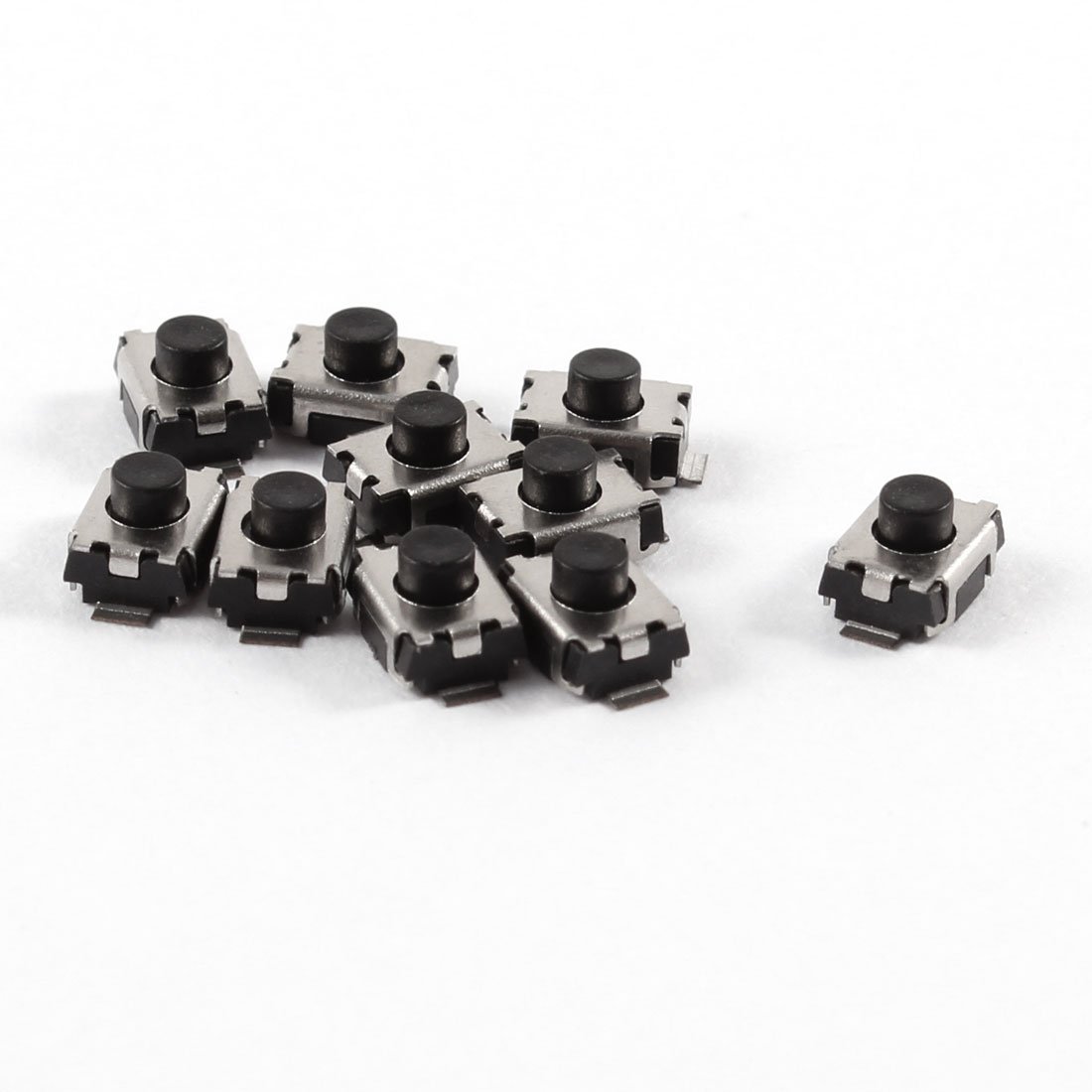 sourcingmap 10 Pcs 3x4x2.5mm Momentary Push Button Surface Mounted Devices SMT Tactile Tact Switch