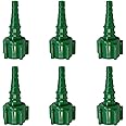 Swivel Barb Adaptor Nipple Nut, Swivel Nipple Christmas Tree Connector, Green Oxygen Tubing Connector (6 Pack)