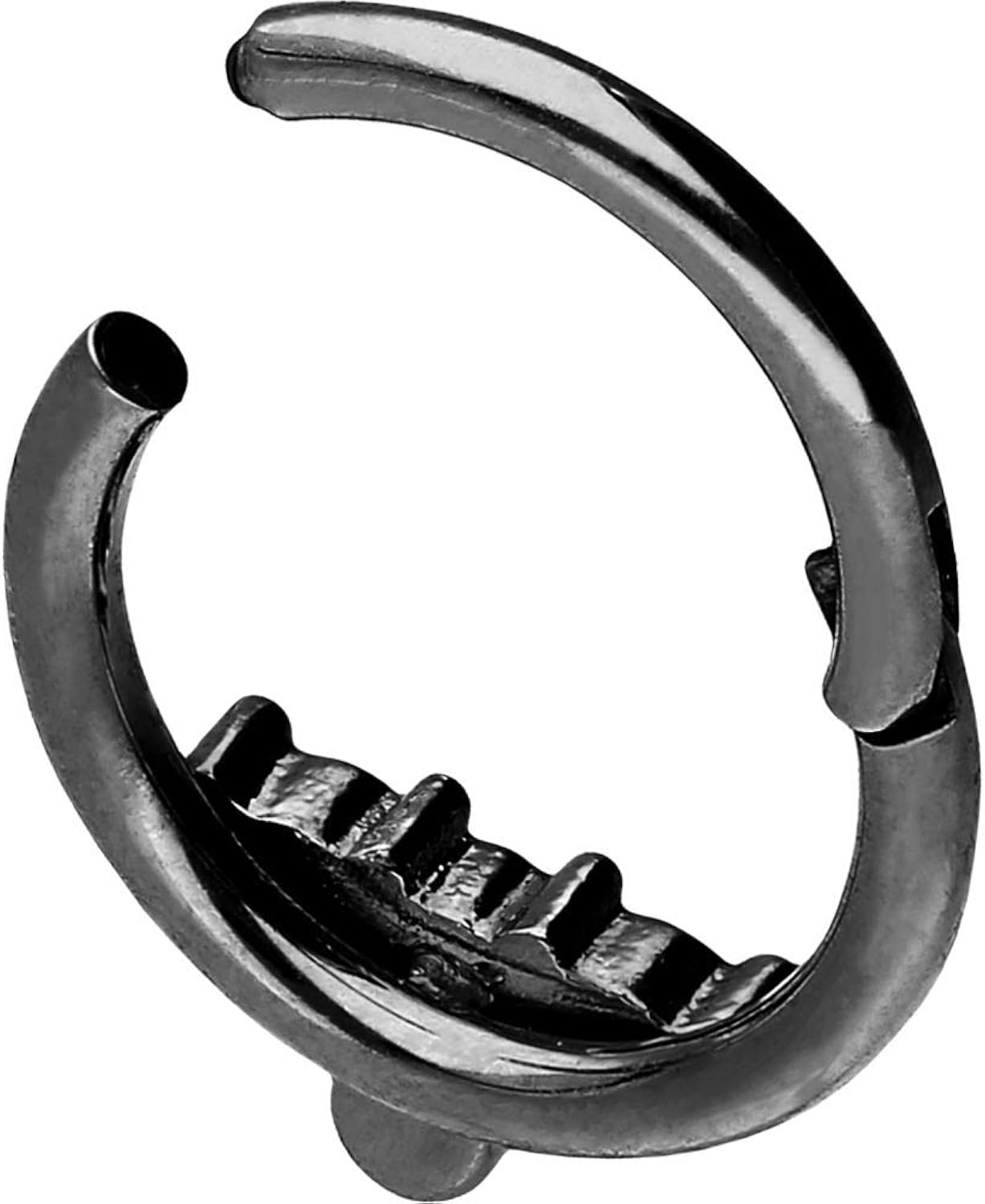 PIERCINGLINE segment ring clicker with 4 crystals made of surgical steel - piercing for ear septum, tragus or helix in black colour - Image 3