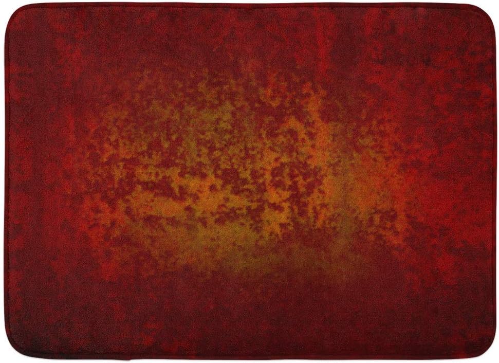 N / A Tapetes Puerta,Felpudos Entrada,Alfombra De Baño,Naranja Rojo