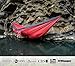 [Premium Double Hammock & Strap Bundle] Serac Sequoia XL Wide Camping Hammock with Ultralight Ripstop Nylon and Quick-Hang Suspension System - for The Backpack, Travel & Camping (Ember Ash/Red)