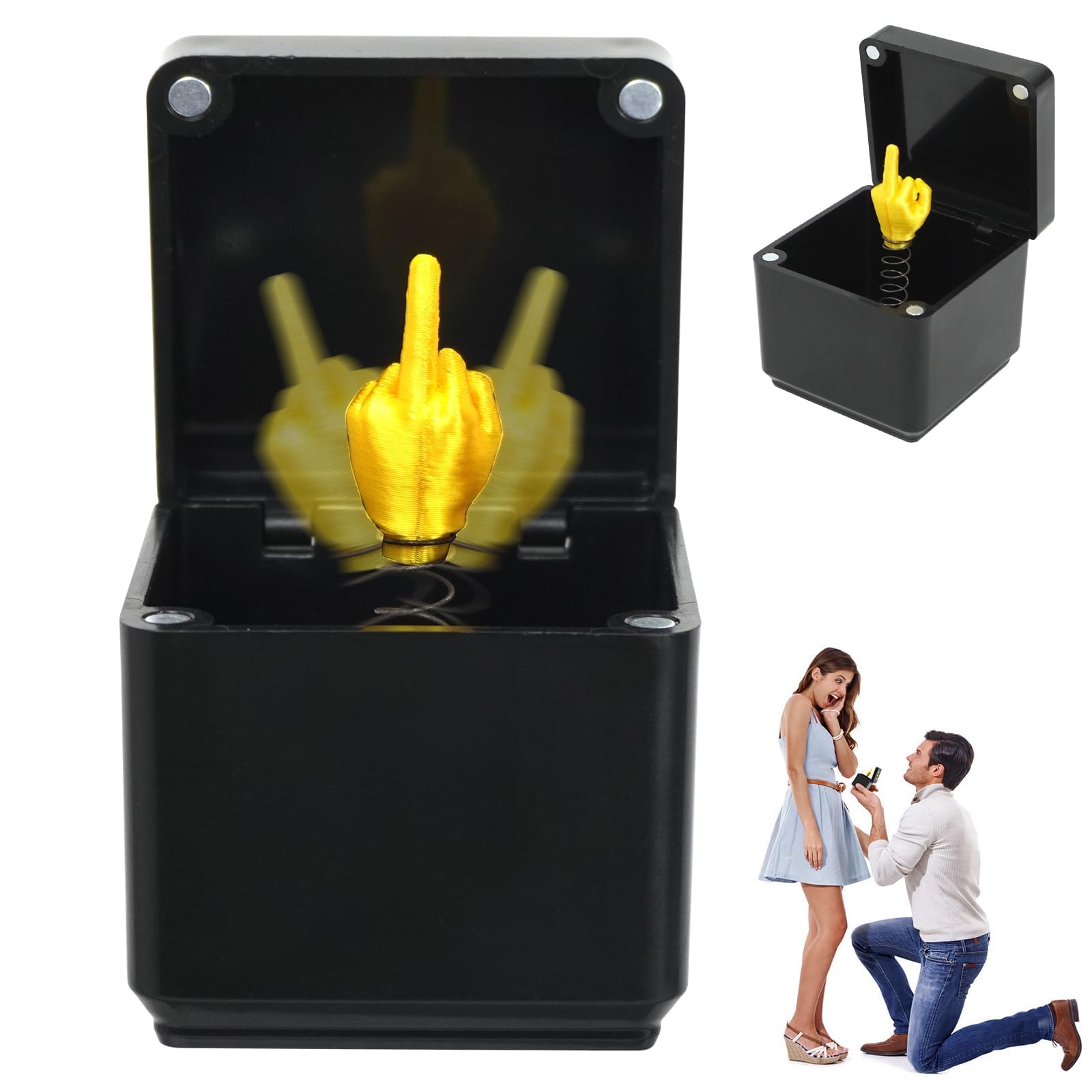 Spunklad Middle Finger Gifts, Hilarious Middle Finger Surprise Gift Box, Spoof Hand Prank Pop Up Prop with Box for Adults,Perfect Adult Prank Pop Up Gift (Play tricks, Box, 1)
