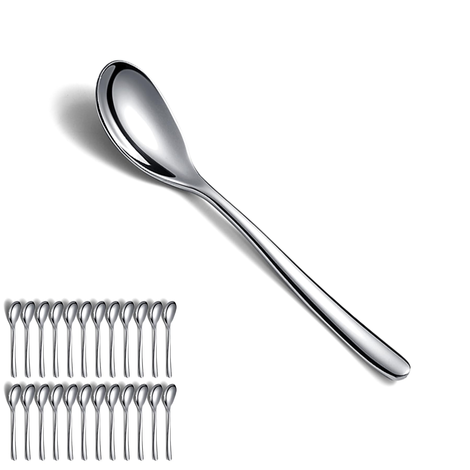 Kyraton Teaspoons 24 Pieces, 14cm Stainless Steel Tea Spoons, Ice Cream Spoons, Dessert Spoon, Dishwasher Safe — image 1