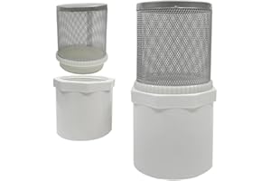 AIMCOCO 2" Stainless Steel Filter Cover Connected to 2 inch/DN50 PVC Water Pipe, Suction Strainers Used to Remove Debris and Reduce Solid Entry