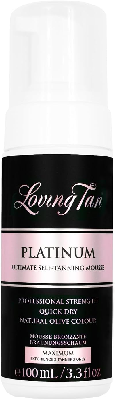 Loving Tan Platinum Self Tanning Mousse Dark Streak Free Natural Looking 3.3 Fl