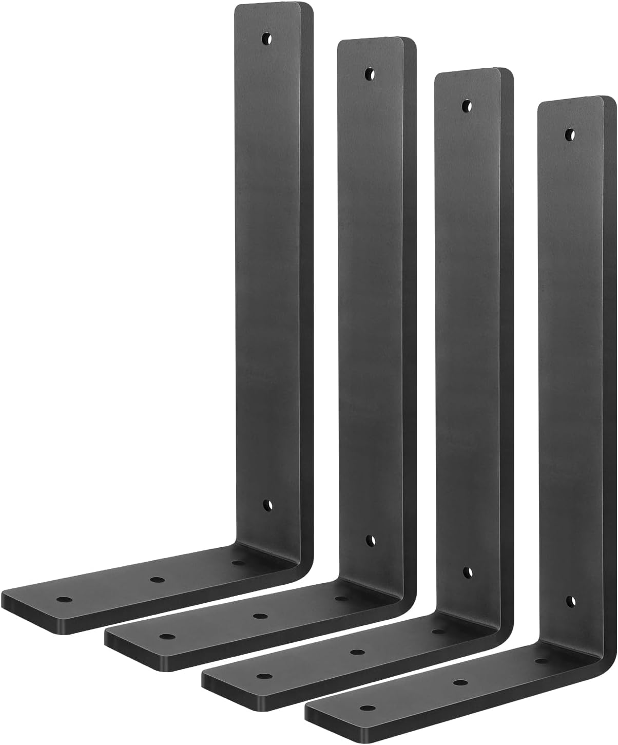 Photo 1 of Floating Shelf Bracket 16 Inch, 4 Pack Heavy Duty Shelf Brackets, Black Wall Shelf Bracket for DIY Decorative with Mounting Hardware