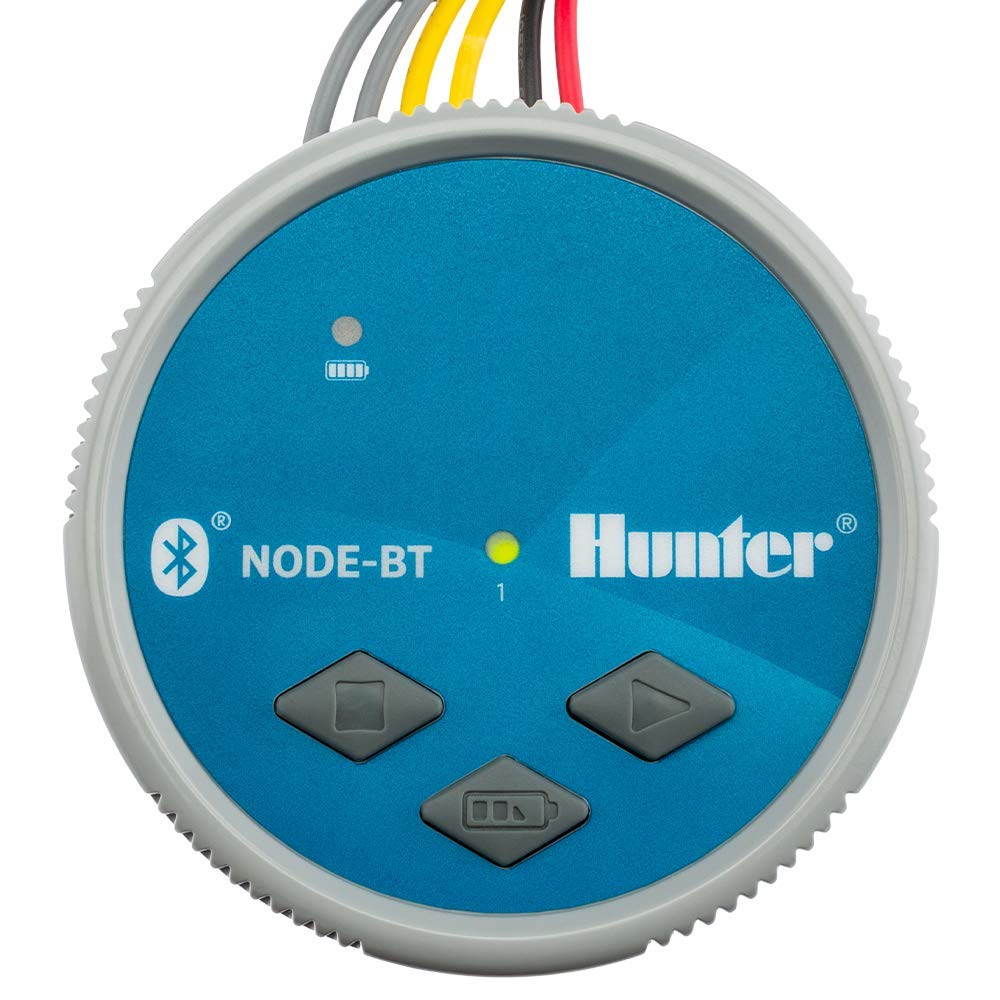 Photo 1 of Hunter NODE-BT-100 Bluetooth Battery Operated Sprinkler Controller with Solenoid, Waterproof Irrigation Timer, Easy Install, for Gardens, Lawns, Parks, Greenhouses