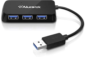 Aluratek 4-Port USB 3.1 SuperSpeed Hub with Attached Cable (AUH2304F)