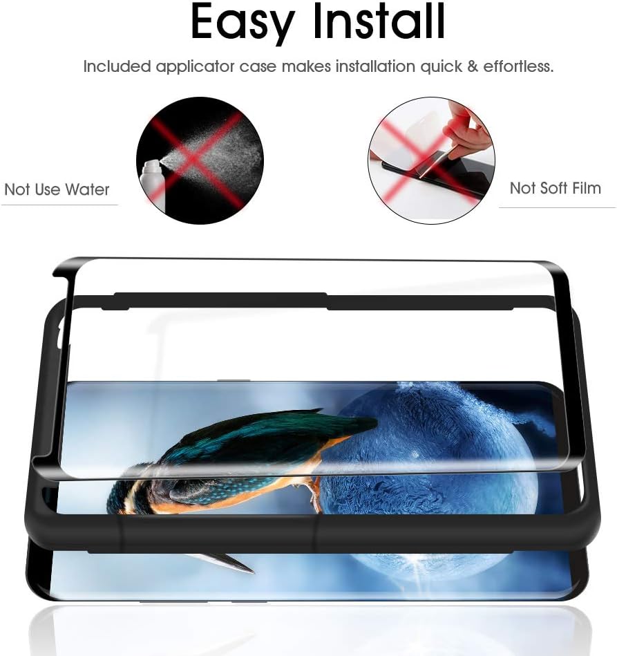 Galaxy S8 Screen Protector Tempered Glass (2 Pack), OTAO 3D Curved Dot Matrix Glass Screen Protector for Samsung Galaxy S 8 with Installation Tray [Case Friendly]