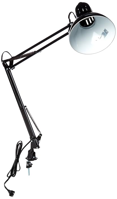 Lite Source LS-105BLK Desk Lamp with Black Metal Shades, 15" x 16" x 35", Black