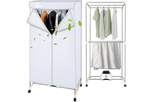 Uten Clothes Dryer Machine, Laundry Drying Wardrobe with Timer, Electric Clothes Drying Rack and Dryer for Apartments, Home