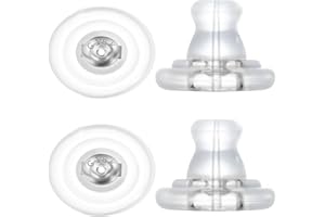 DSOMHZ Earring Backs,Silicone Earring Backs Replacements,18K Gold Locking Secure Earring Backs for Studs/Droopy Ears,No-Irritate Hypoallergenice Soft Clear Earring Backs for Adults&Kids(White Gold)