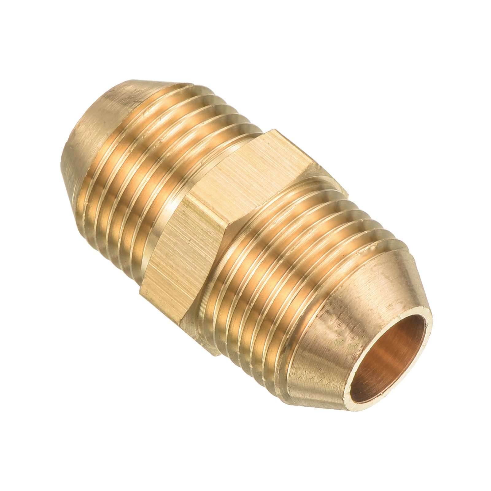 PATIKIL Pipe Fitting, M18 to M18 Male Thread Hex Extension Connector Adapter 1.38 Inch for Garden Water Pipes, Gold