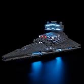Mililier LED Light Kit for Lego 75394 Star Wars Imperial Star Destroyer Set, Blue Underglow Lights Compatible with Lego 75394 Set (Not Include Blocks Set)